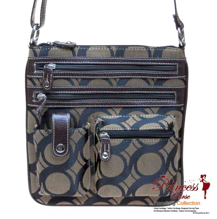 ... Pattern Messenger bag w Cell Phone pocket and Zipper Pockets in Front