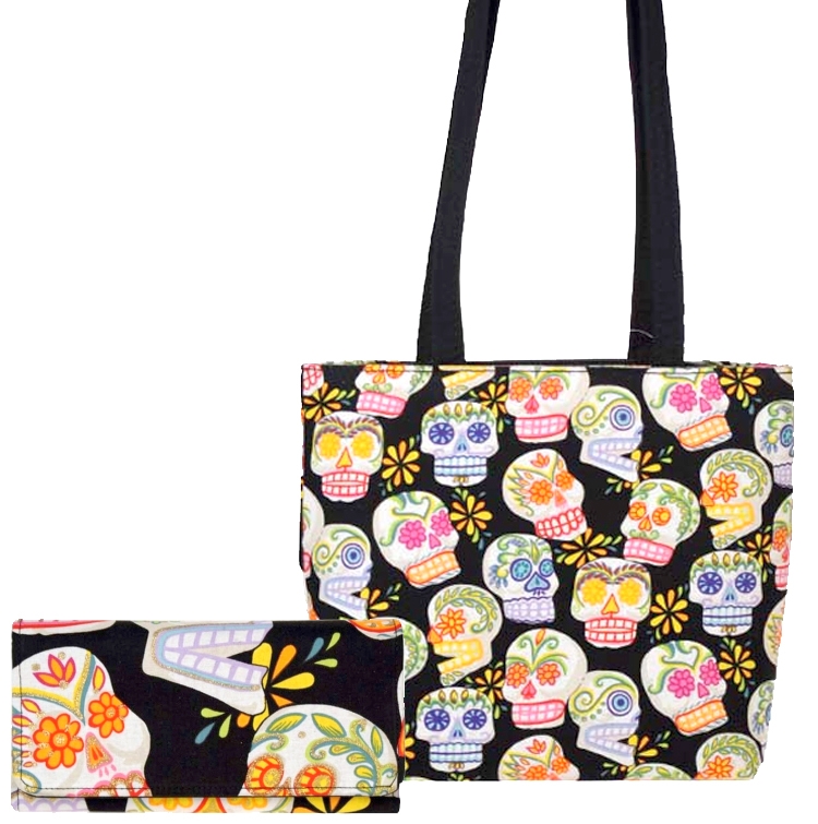 CALAVERAS COLORFUL PATTERN FABRIC MESSENGER BAG SHOULDER BAG HANDBAG ...