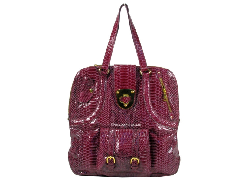 Gucci Inspired Large Backpack-like Handbag w/ Snakeskin Texture