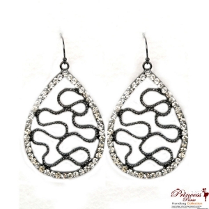 Stylish Fashionable Tear Drop Earrings w/ Rhinestone Accent