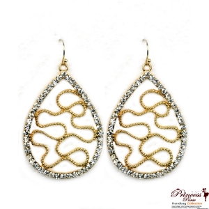 Stylish Fashionable Tear Drop Earrings w/ Rhinestone Accent