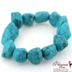 Fashionable Stretchable Bracelet w/ Turquoise Textured Stone