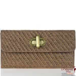 Urban Expression Woven Clutch Purse w/ Twist Lock Closure (5112)
