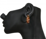 Stylish 1" Semi-loop Stud Earrings w/ Cool Rhinestones Accent