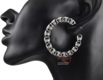 Fashionable Round Earrings w/ Rhinestone Accent