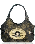Original Betty Boop Hobo Handbag w/ Classic Betty Boop Metal Logo In Front