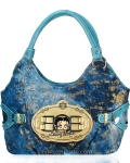 Original Betty Boop Hobo Handbag w/ Classic Betty Boop Metal Logo In Front