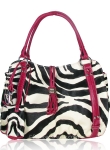 Designer Inspired Zebra Print Hobo Bag w/ Tassel Embellishment
