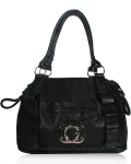 Designer Inspired "G" Leatherette Bag w/ Front Zipper Pocket & G Singe