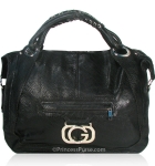 Designer Inspired "G" Leatherette Bag w/ Front Zipper Pocket & G Singe