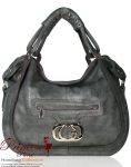 Designer Inspired "G" Leatherette Bag w/ Front Zipper Pocket & G Singe