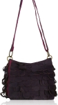 Designer Inspired Leatherette Messenger Bag w/ Cool Overlapping Flap Design & Tassels In The Back