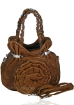 Designer Inspired Mini Leather Messenger bag w/ Flower Embellishment