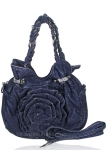 Designer Inspired Mini Leather Messenger bag w/ Flower Embellishment
