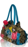 Designer Inspired G Patch Work Handbag w/ G Emblem in Front