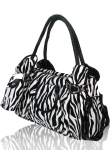 Designer Inspired zebra Print Bag w/ Front Pocket