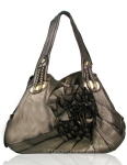Designer Inspire Hobo Flower Handbag w/ Gold-Tone Hardware