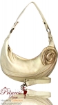 Designer Inspired Flower Hobo Bag w/ Gold Hardware