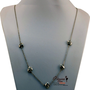 Fashion Necklace w/ Crown Heart Accents