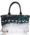 Designer Inspired Tote Handbag w/ Helix Design & Silver Tone Studs
