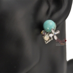 Fashionable Earrings w/Turquoise Stone