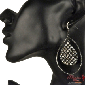 Fashionable Teardrop Earrings w/ Rhinestone Accent