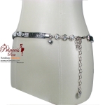 Fashionable Women Belt w/ Studs And Rhinestone Crystal Accent