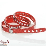 Fashionable Women Crocodile Skin Belt w/ Rhinestone Accent On The Belt