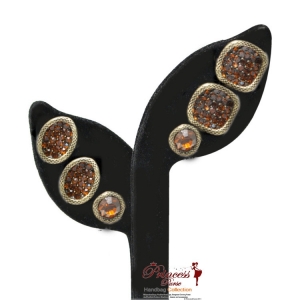 Fashionable 3 Pair Earrings w/ Crystal Accent