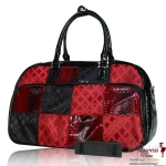 Designer Inspired Patch Work Travel Bag w/ Fleur De Ly's Design