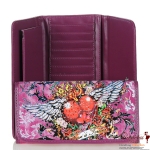 "Love is Forever" Rhinestone Tattoo Heart Wallet