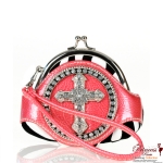 Designer Inspired Zebra Print Coin Bag w/ Cross Emblem