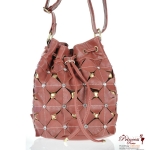 Designer Inspired Messenger Bag w/ Rhinestone And Studs Accent