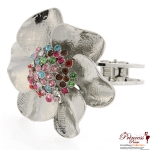 Stylish Fashionable Flower Bangles w/ Rhinestone Accent (BG915)