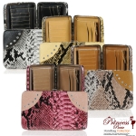 Package Sale!!! (6pcs) Designer Inspired Snake Skin Wallet w/ Rhinestone Accent