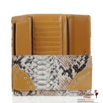 Designer Inspired Snake Skin Wallet w/ Rhinestone Accent