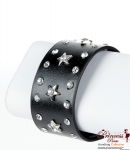 Fashionable Leatherette Wristband w/ Studs & Stars Accent (BRT-0198AT)