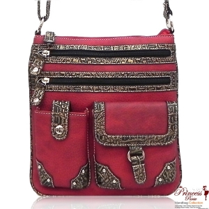 Designer Inspired Messenger Bag w/ Front pockets