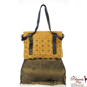 Lionel Hobo Handbag w/ Top Suede Material