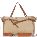 Lionel Suede Handbag w/ Studs Accent
