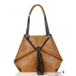 Designer Inspired Crocodile skin Handbag w/ Tassel Accent