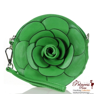 Designer Inspired Mini Clutch Bag w/ Flower Accent
