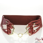 Fashionable Women Stretchable Belt w/ Gold Hardware Accent