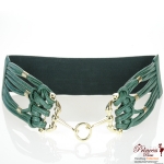 Fashionable Women Stretchable Belt w/ Gold Hardware Accent