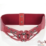 Fashionable Women Stretchable Belt w/ Silver Hardware Accent