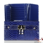Designer Inspired Snake Skin Wallet w/ Lock Accent