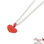 Fashion Heart Shape Necklace w/ Crystal Accent