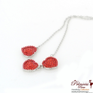 Fashion Heart Shape Necklace w/ Crystal Accent