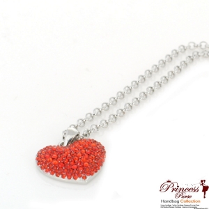 Fashion Heart Shape Necklace w/ Crystal Accent