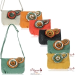 Package Sale!!! (6pcs) Designer Inspired Cross Body Messenger Bag w/ Multi Color Flower Emblem